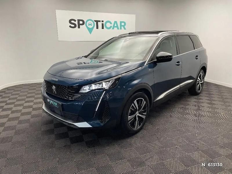 Bleu Utilisé 2021 Peugeot 5008 GT Monospace | 23 990 € (Prix juste) - Image 1/4