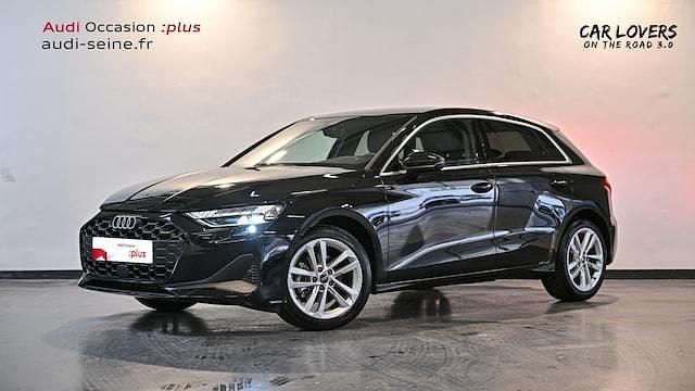 Noir mythic metallise Occasion 2025 Audi A3 Business Berline | 31 990 € (Prix assez cher) - Image 1/4