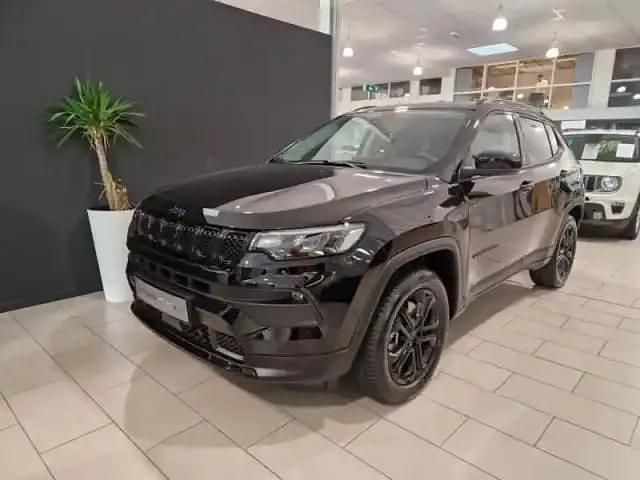 Solid black Occasion 2023 Jeep Compass Night Eagle SUV | 43 490 € - Image 1/4