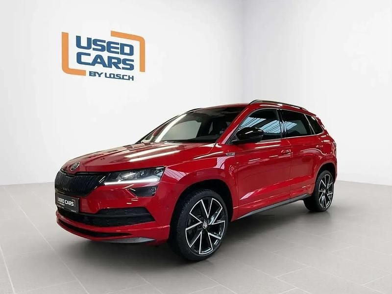 Rouge Utilisé 2021 Skoda Karoq SportLine SUV | 23 990 € (Super prix) - Image 1/4