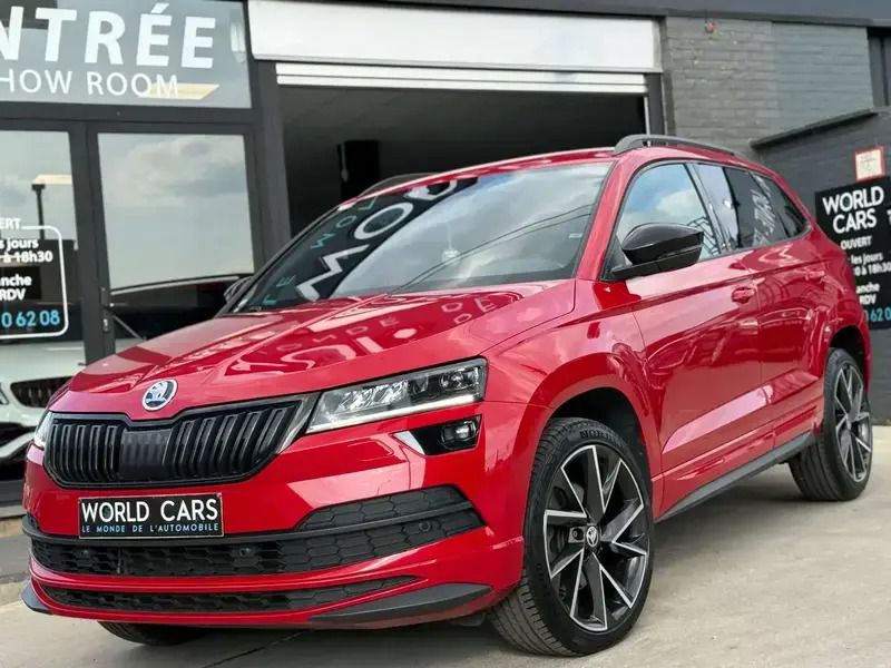 Rouge Utilisé 2019 Skoda Karoq SportLine SUV | 19 990 € (Super prix) - Image 1/4