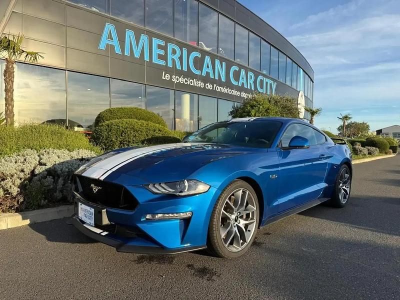 Bleu Occasion 2018 Ford Mustang GT Fastback Coupé | 52 990 € (Prix juste) - Image 1/4