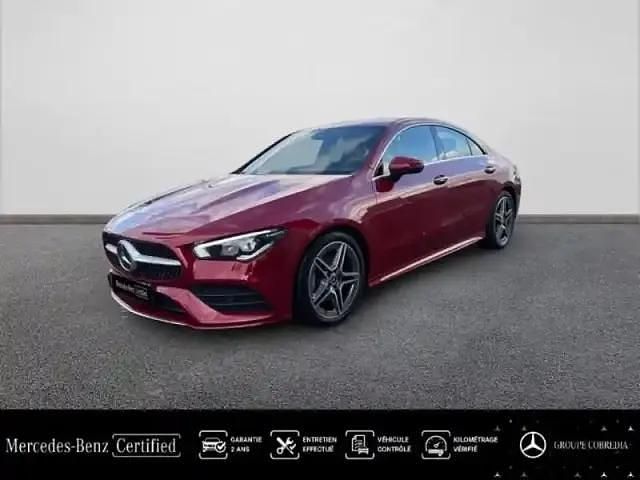 Rouge patagonie métallisé manufaktur Occasion 2022 Mercedes CLA180 AMG line Berline | 31 490 € - Image 1/4