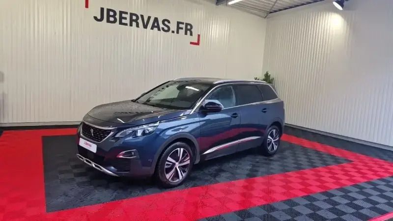 Bleu Utilisé 2019 Peugeot 5008 GT-line Monospace | 22 490 € (Prix juste) - Image 1/4
