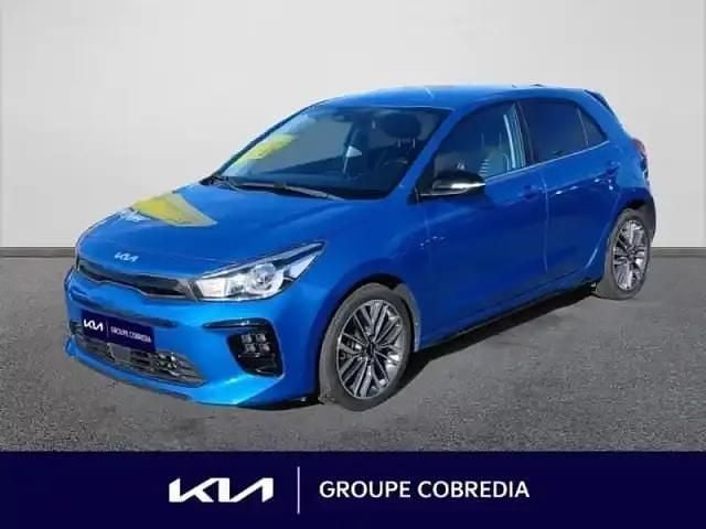 Bleu azur métallisé Occasion 2022 Kia Rio GT-Line Berline | 15 990 € (Prix juste) - Image 1/4