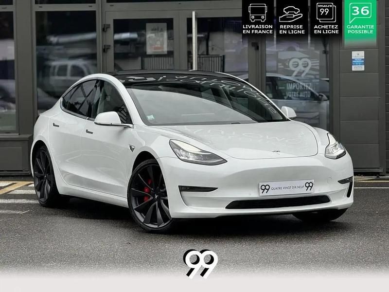 Blanc Utilisé 2020 Tesla Model 3 Performance Berline | 31 490 € (Prix assez cher) - Image 1/4
