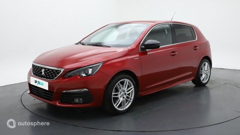 Rouge ultimate Utilisé 2019 Peugeot 308 GT-line Berline | 11 479 € (Super prix) - Image 1/4
