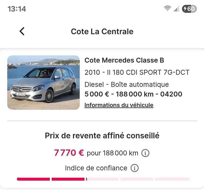 Occasion Mercedes B180 109 ch (80 kW) 2010 Monospace