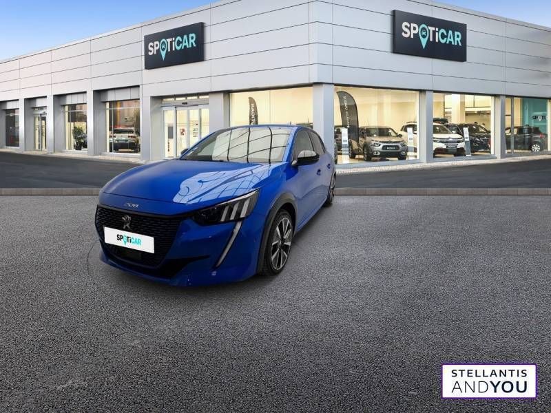 Bleu Utilisé 2021 Peugeot e-208 GT Citadine | 15 590 € (Prix juste) - Image 1/3