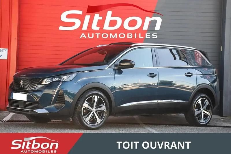 Bleu Utilisé 2021 Peugeot 5008 GT Monospace | 23 970 € (Prix juste) - Image 1/4