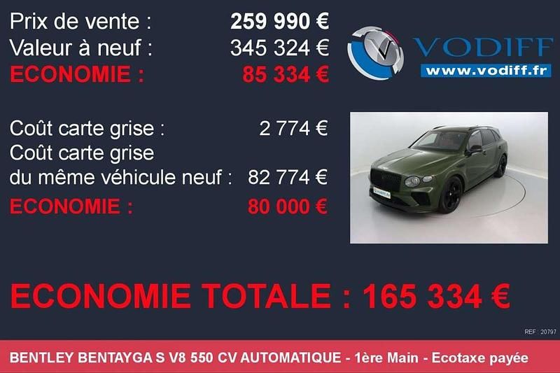 Occasion Bentley Bentayga 549 ch (403 kW) 2024 Vert SUV