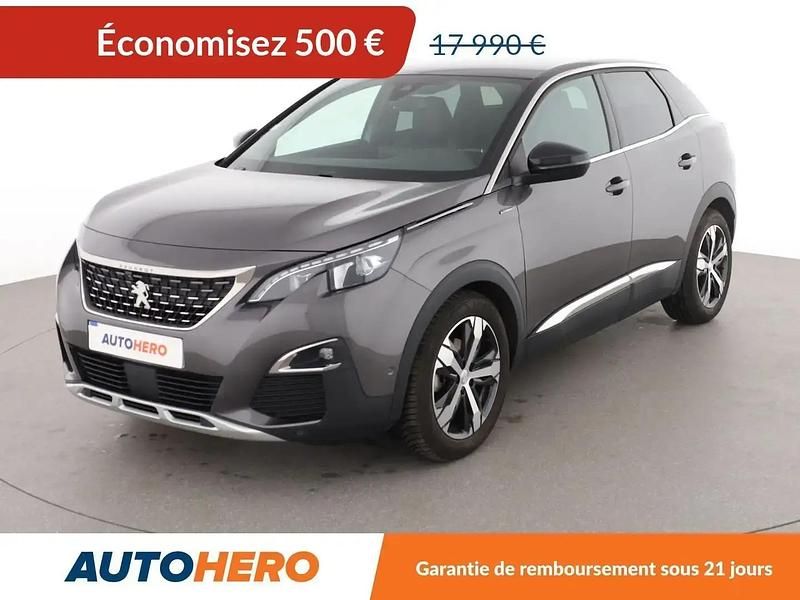 Gris Utilisé 2017 Peugeot 3008 GT-line SUV | 17 490 € (Prix juste) - Image 1/2