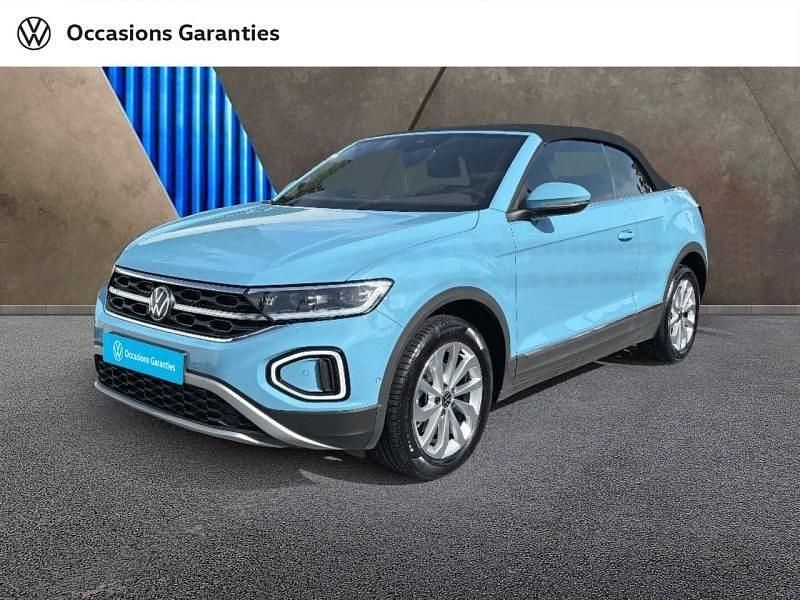 Bleu ravenna métallisée, capote noire Utilisé 2022 VW T-Roc Cabriolet Style Cabriolet | 30 900 € (Prix juste) - Image 1/4