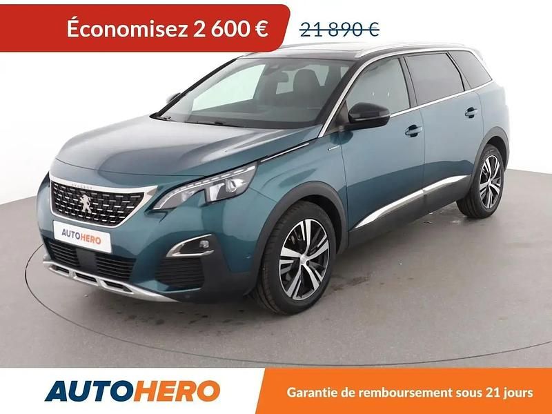 Bleu Utilisé 2018 Peugeot 5008 GT-line Monospace | 19 290 € (Bon prix) - Image 1/2