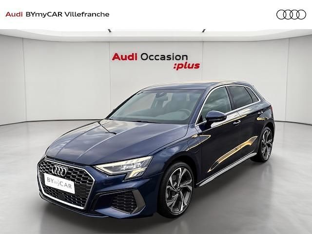 Bleu navarre métallisé Occasion 2023 Audi A3 Sportback e-tron S-Line Citadine | 28 990 € (Bon prix) - Image 1/4