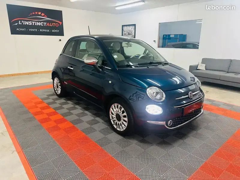 Bleu Utilisé 2018 Fiat 500 Lounge Citadine | 9 990 € (Prix juste) - Image 1/4