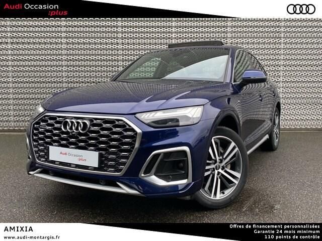Bleu navarre métallisé Occasion 2023 Audi Q5 Sportback S-Line SUV | 49 450 € - Image 1/4