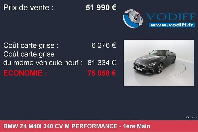 Occasion BMW Z4 M Performance 340 ch (250 kW) 2020 Noir Cabriolet