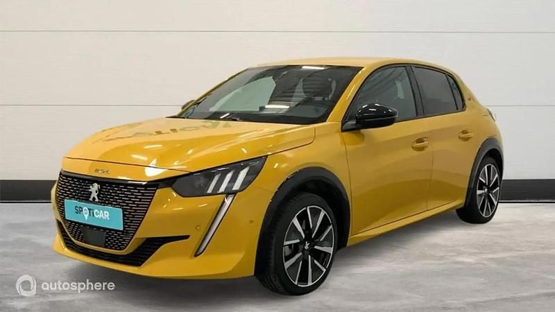 Jaune Utilisé 2022 Peugeot e-208 GT Citadine | 15 499 € (Bon prix) - Image 1/4