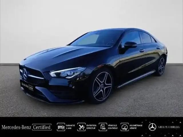Noir cosmos métallisé Occasion 2021 Mercedes CLA200 AMG line Berline | 35 490 € (Bon prix) - Image 1/4