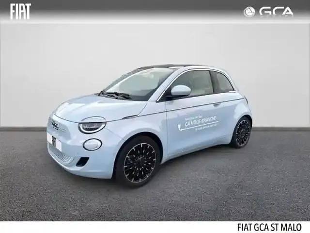 Celestial blue Occasion 2022 Fiat 500e La Prima Berline | 21 990 € - Image 1/4
