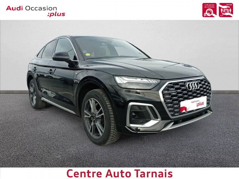 Noir mythe métallisé Utilisé 2023 Audi Q5 Sportback S-Line SUV | 53 789 € (Prix assez cher) - Image 1/4