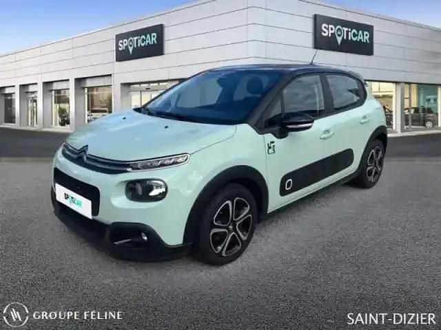 Almond green noir onyx Occasion 2019 Citroën C3 PureTech Berline | 9 460 € (Prix juste) - Image 1/4