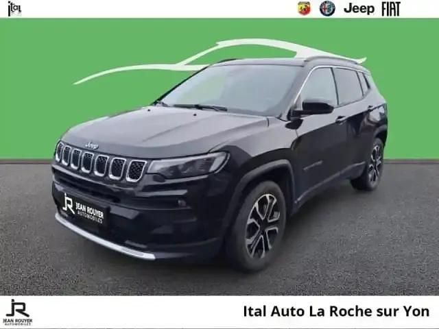 Solid black Occasion 2022 Jeep Compass Limited SUV | 23 290 € (Bon prix) - Image 1/4