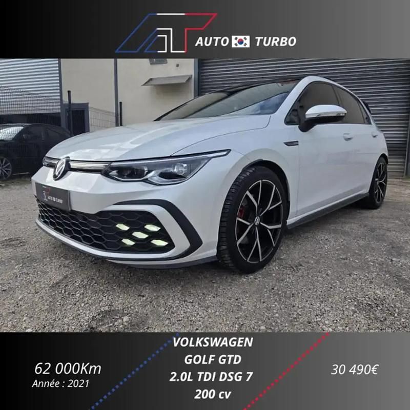Blanc Utilisé 2021 VW Golf VIII GTD Berline | 30 490 € (Prix cher) - Image 1/4