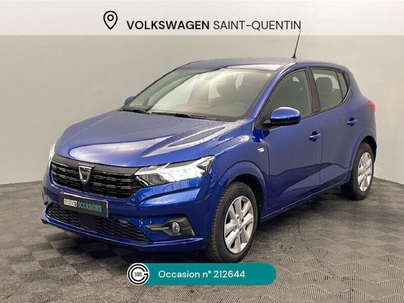 Bleu Utilisé 2022 Dacia Sandero Comfort Citadine | 13 490 € (Prix juste) - Image 1/4