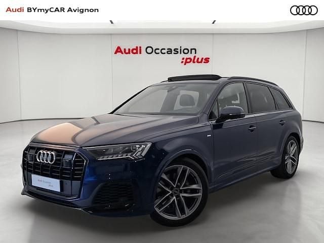 Bleu navarre métallisé Occasion 2021 Audi Q7 S-Line SUV | 50 219 € - Image 1/4