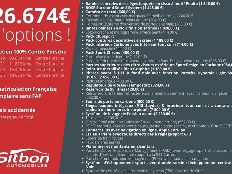 Occasion Porsche 911 GT3 500 ch (367 kW) 2017 Bleu Coupé