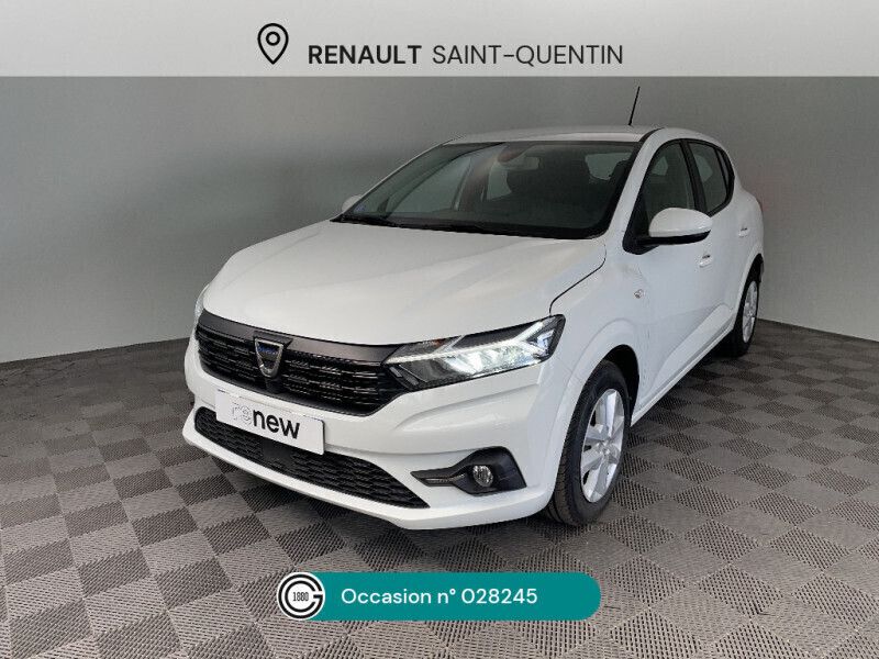 Blanc Utilisé 2022 Dacia Sandero Comfort Citadine | 13 290 € (Bon prix) - Image 1/4
