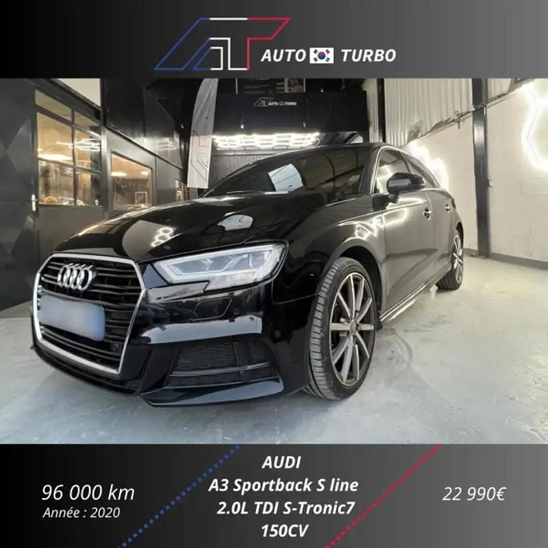 Noir Occasion 2020 Audi A3 S-Line Berline | 22 990 € (Super prix) - Image 1/4