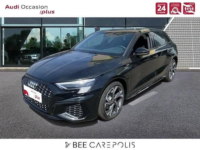 Noir mythe métallisé Occasion 2024 Audi A3 Sportback e-tron S-Line Citadine | 38 490 € (Prix assez cher) - Image 1/4