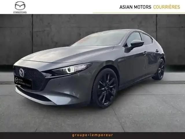 Jet black mica Occasion 2021 Mazda 3 Sports-Line Berline | 23 990 € (Prix juste) - Image 1/4
