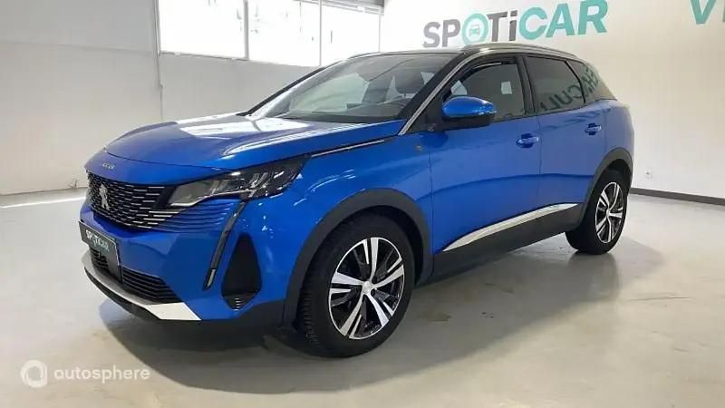 Bleu Utilisé 2021 Peugeot 3008 S SUV | 20 499 € (Prix juste) - Image 1/4