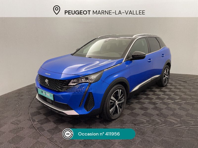 Bleu Utilisé 2021 Peugeot 3008 GT-line SUV | 21 990 € (Prix assez cher) - Image 1/4