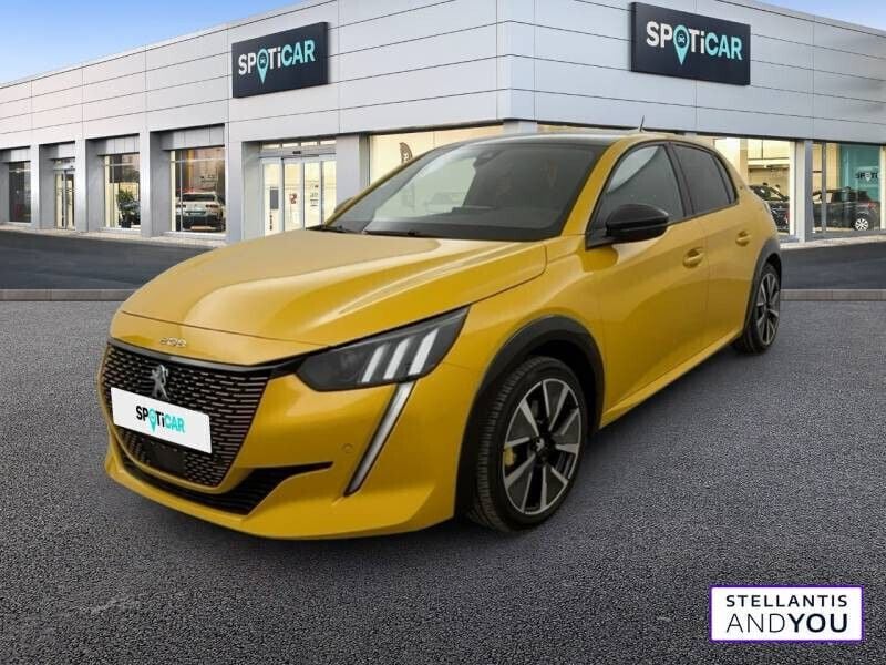 Jaune Utilisé 2020 Peugeot e-208 GT-line Citadine | 15 590 € (Prix assez cher) - Image 1/4