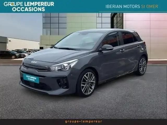 Gris magnétique métallisé Occasion 2023 Kia Rio GT-Line Berline | 17 990 € (Prix juste) - Image 1/4