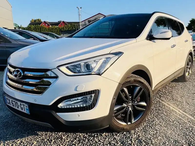 Blanc Utilisé 2013 Hyundai Santa Fe Premium SUV | 12 500 € - Image 1/4
