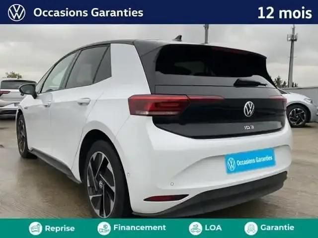 Occasion VW ID.3 Active 150 kW (204 ch) 2022 Blanc glacier métal/toit/hayon noir Citadine