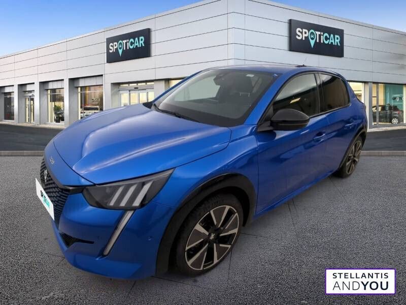 Bleu Utilisé 2021 Peugeot e-208 GT Citadine | 16 170 € (Prix juste) - Image 1/4