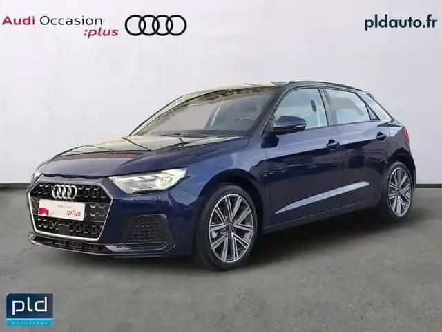Nouvelle Audi A1 Sportback Design 116 ch (85 kW) 2025 Bleu navarre métallisé noir mythe métallisé Citadine