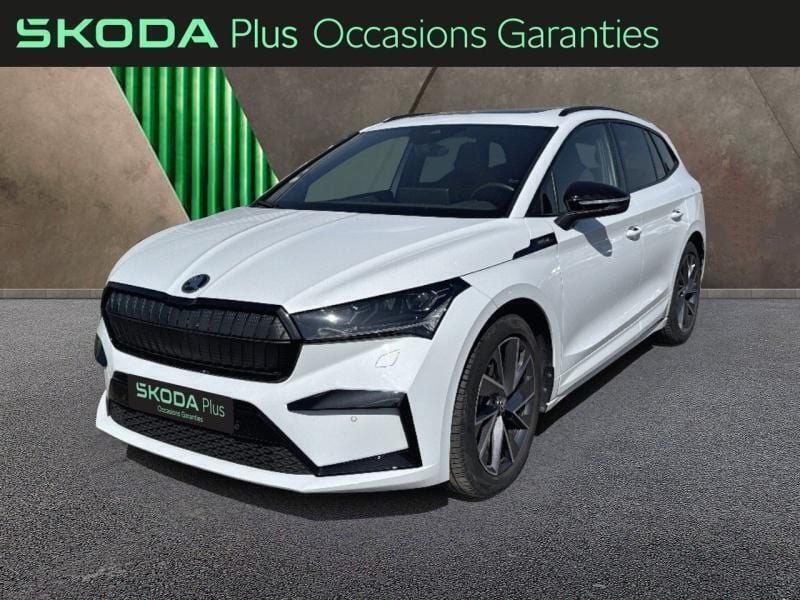 Blanc Utilisé 2021 Skoda Enyaq iV SportLine SUV | 24 984 € (Prix juste) - Image 1/3