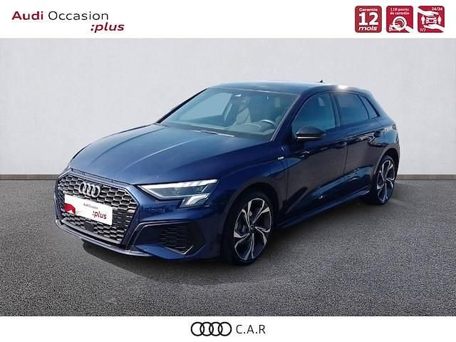 Bleu navarre métallisé Utilisé 2024 Audi A3 Sportback e-tron S-Line Berline | 38 990 € (Prix assez cher) - Image 1/4