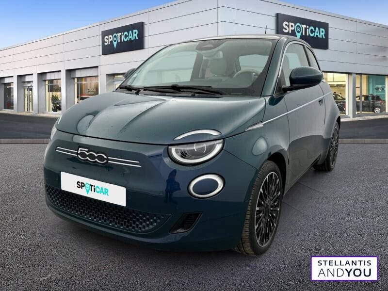 Bleu Utilisé 2021 Fiat 500e La Prima Berline | 16 290 € (Prix juste) - Image 1/4