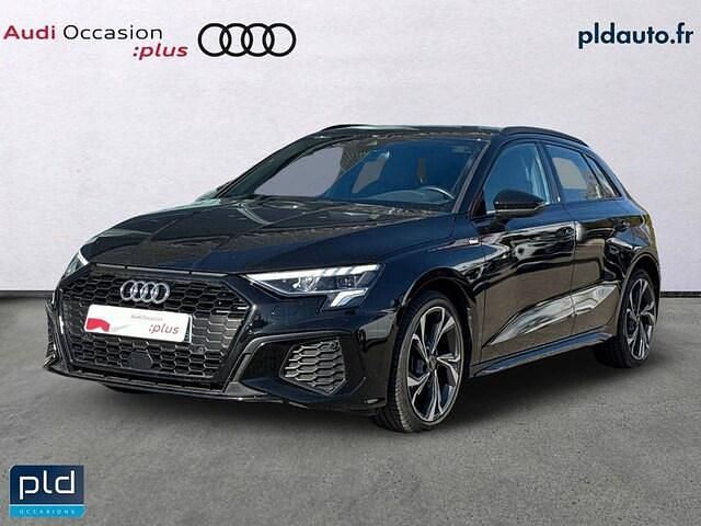 Noir mythe métallisé Occasion 2022 Audi A3 S-Line | 31 990 € (Prix assez cher) - Image 1/4