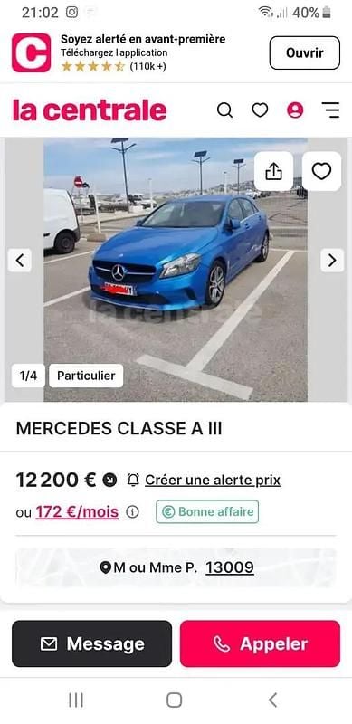 Utilisé 2016 Mercedes A180 Berline | 11 700 € (Super prix) - Image 1/4