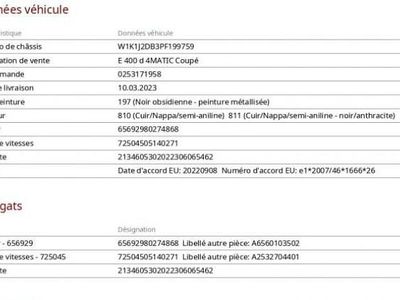 Occasion 2023 Mercedes E400 AMG line Coupé | 57 990 €